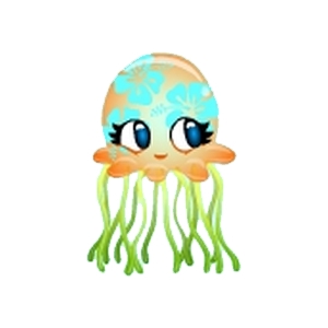 Orange Cute Tropical Jellyfish